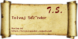 Tolvaj Sándor névjegykártya