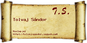 Tolvaj Sándor névjegykártya