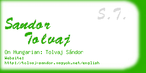 sandor tolvaj business card